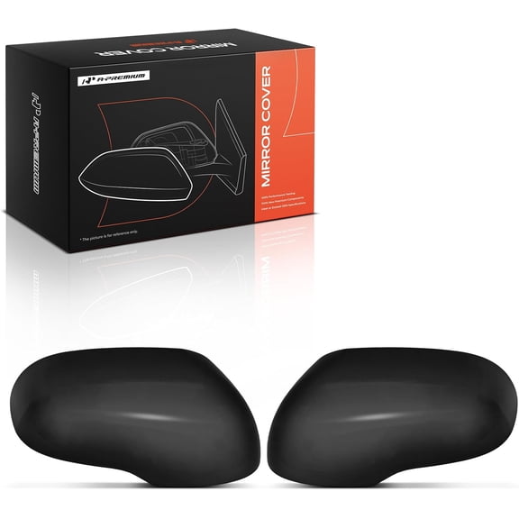 A-Premium 2 PCS Driver and Passenger Side Rearview Mirror Covers Caps - Compatible with Kia Soul 2014-2019 - Smooth Black, with Turn Signal Hole