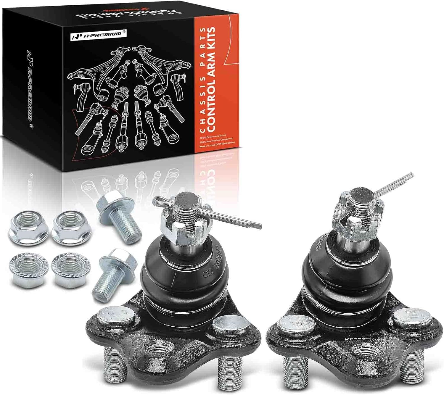 Detroit Axle - Front Lower Control Arms w/Ball Joints + Tie Rods + Sway Bar Links Replacement for Geo Prizm Toyota Corolla - 12pc Set