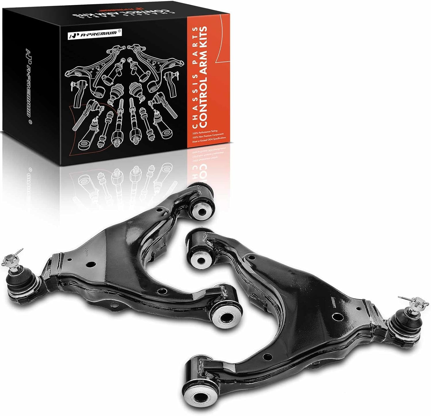 A Premium 2 x Front Lower Control Arm with Ball Joint & Bushing, 並行輸入品 A-Premium 2 x Front Lower Control Arm, with Ball Joint \u0026 Bushing,  Compatible with Ford Focus 2012-2018, C-Max 2013-2017, Replace # K622788,  K622753 :