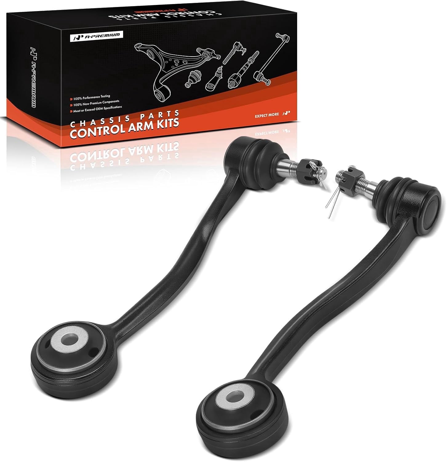 A-Premium 2 x Front Rearward Upper Control Arms, with Ball Joint & Bushing, Compatible with Hyundai Genesis 2009-2014, Equus 2011-2014