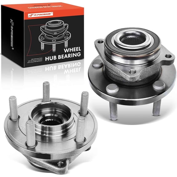 A-Premium 2 x Front Wheel Bearing and Hub Assembly with 5-Lug Compatible with Chrysler 200 2011-2014, Sebring 2007-2010, Dodge Avenger 2008-2014, Caliber 2009, AWD or FWD
