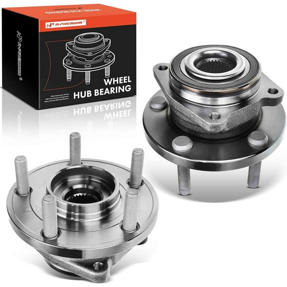 A-Premium 2 x Front Wheel Bearing and Hub Assembly with 5-Lug Compatible with Chrysler 200 2011-2014, Sebring 2007-2010, Dodge Avenger 2008-2014, Caliber 2009, AWD or FWD