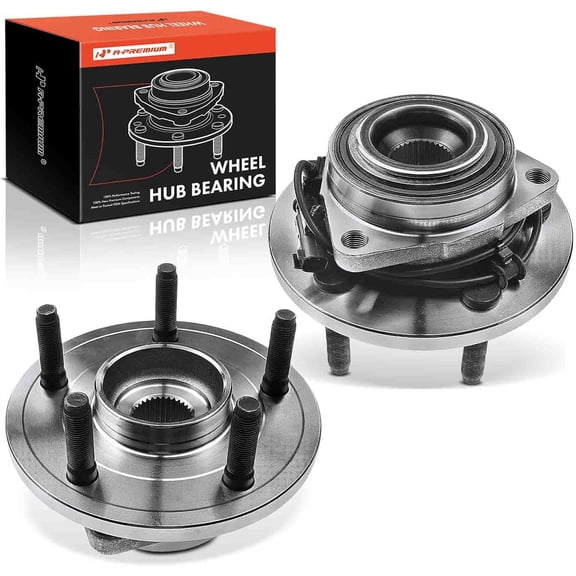 A-Premium 2 x Front Wheel Bearing and Hub Assembly with ABS & 5-Lug Compatible with Dodge Durango 2006-2009, Chrysler Aspen 2007-2009, 5 Bolt with ABS