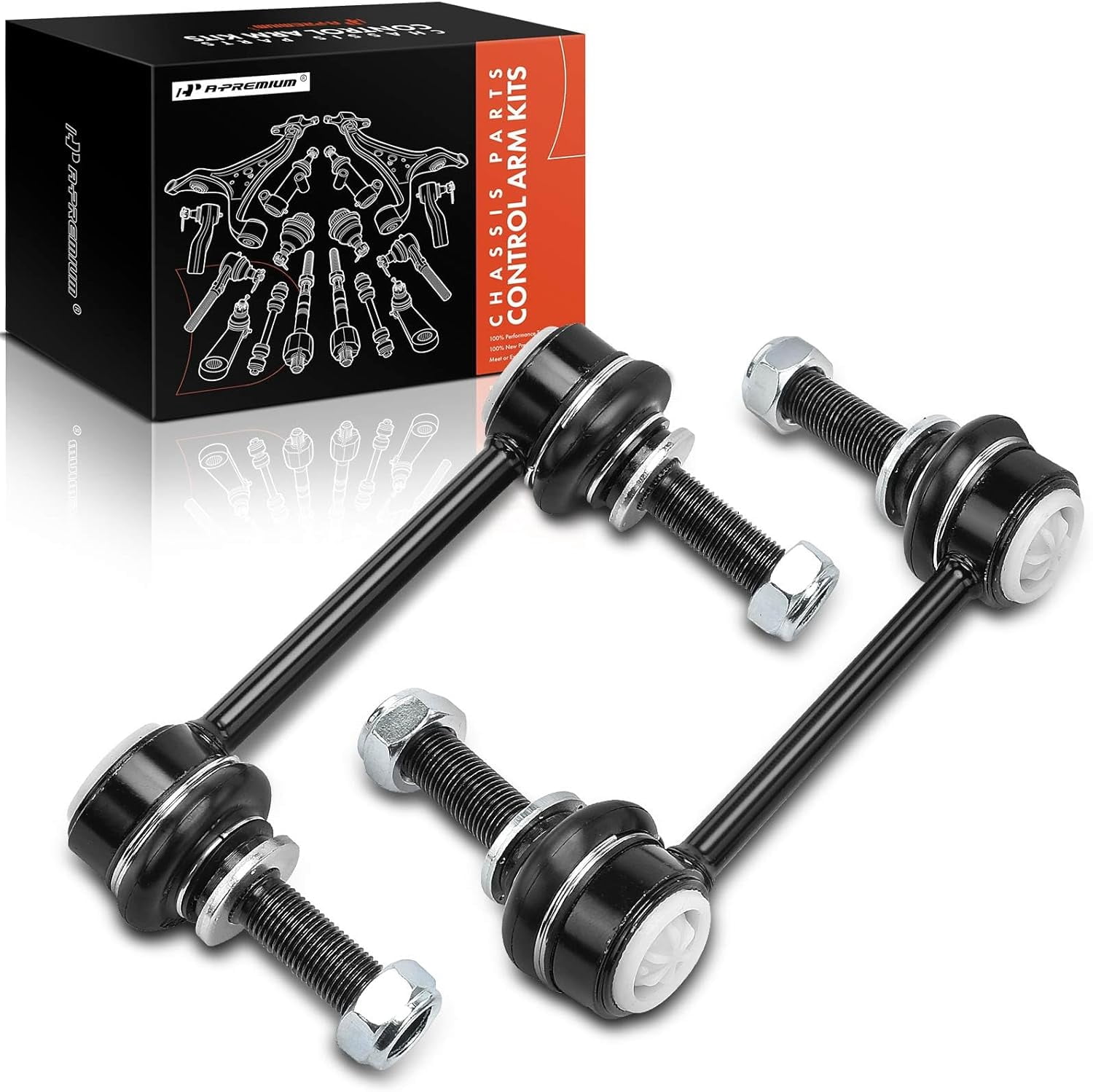 A-Premium 2 x Rear Sway Bar Link Stabilizer Bar Link Kit Compatible with Ford Fusion, Edge, Mustang, Police Responder Hybrid, SSV Plug-In Hybrid & Lincoln MKZ, MKX, Continental