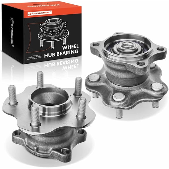 A-Premium 2 x Rear Wheel Bearing and Hub Assembly with 5-Lug Compatible with Nissan Altima 02-06, Maxima 04-08, Quest 04-09