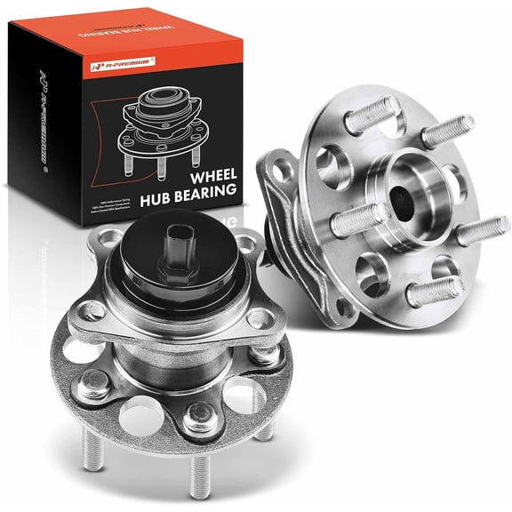 A-Premium 2 x Rear Wheel Bearing and Hub Assembly with ABS & 5-Lug Compatible with Toyota Prius 2010-2015, Prius Plug-in 2012-2015