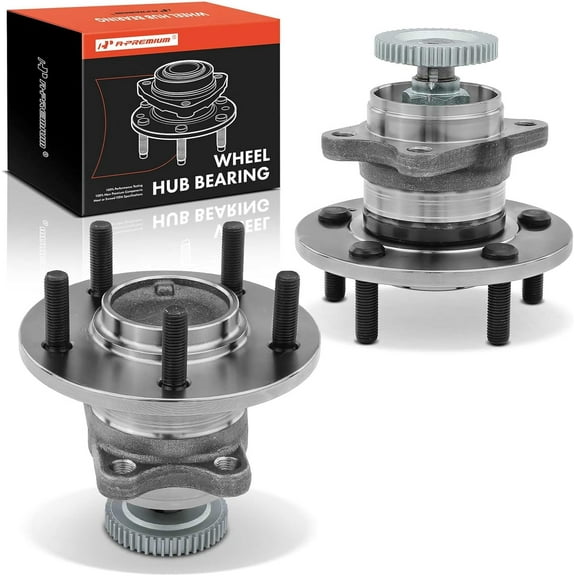 A-Premium 2 x Rear Wheel Bearing and Hub Assembly with ABS Ring & 5-Lug Compatible with Kia Amanti 2004 2005 2006