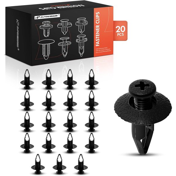 A-Premium 20 PCS Front Bumper Fascia Push-Type Retainer Clips Screw-Type Compatible with Nissan Altima, Sentra, Pathfinder, Xterra, Quest, 200SX & Dodge Avenger & Chrysler Sebring - for 8mm Hole