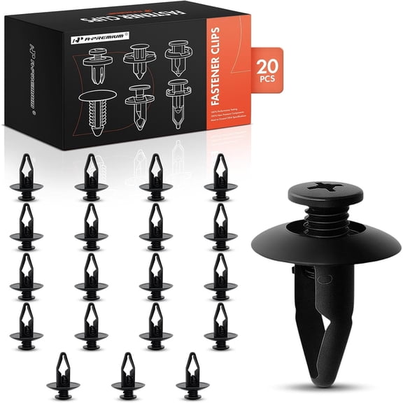 A-Premium 20 PCS Nylon Inner Fender Car Retainer Fastener Push Pin Clips Compatible with Nissan Sentra, Pathfinder, Maxima, Axxess, Pickup, Mazda 3, 6, 5, CX-7, Miata, Kia Sedona - for 8mm