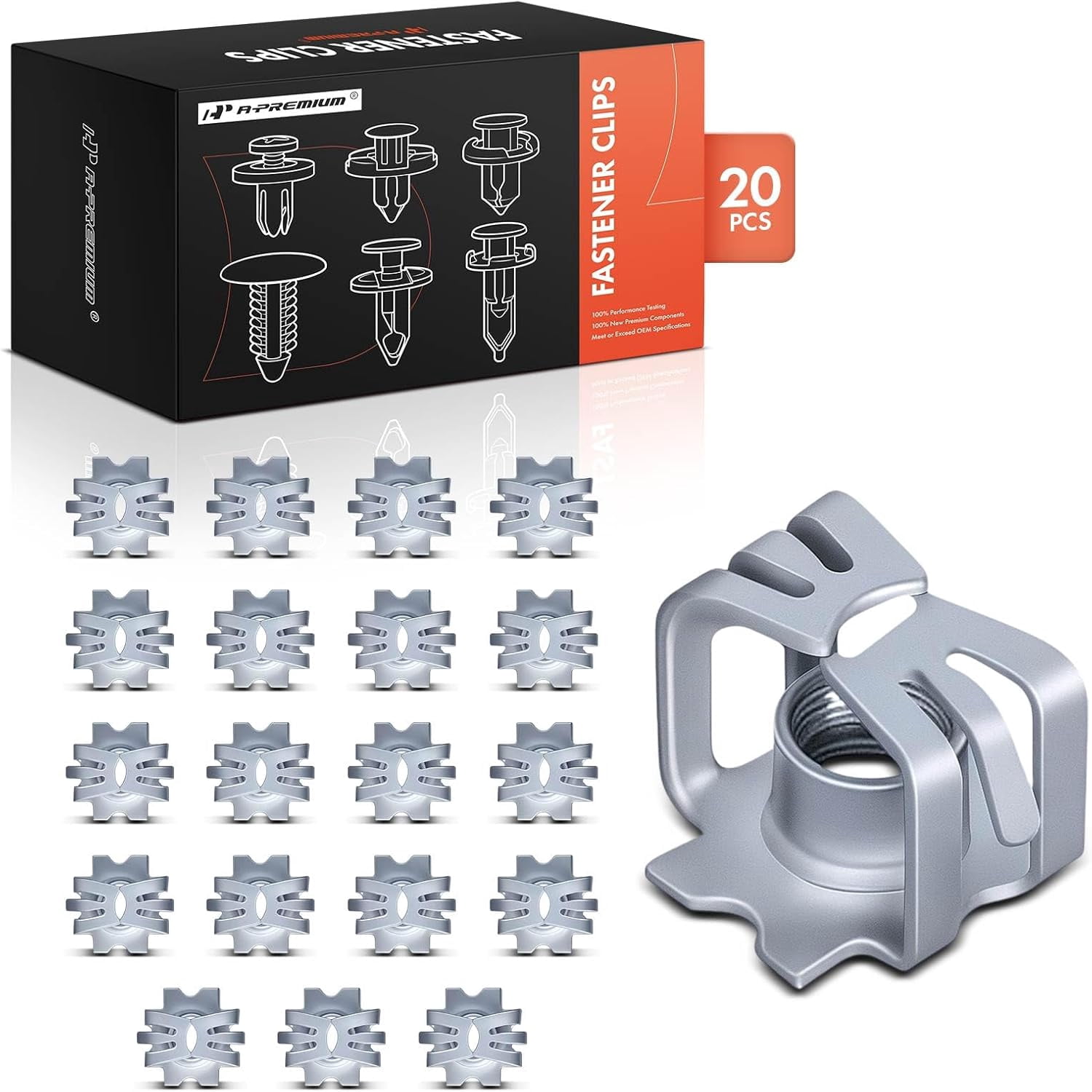 A-Premium 20 PCS Zinc Organic Retainer Clip Fasteners Compatible with ...