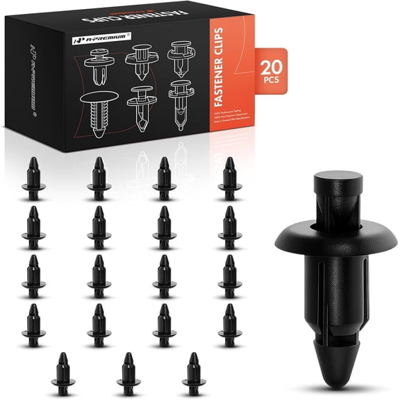 A-Premium 20PCS Nylon Bumper Retainer Clips Push-Type with Drive Pin Compatible with Nissan Altima, Sentra, Versa, Frontier, Murano, Maxima, Armada, Juke, 370Z, Cube, GT-R, Almera - for 6mm Hole