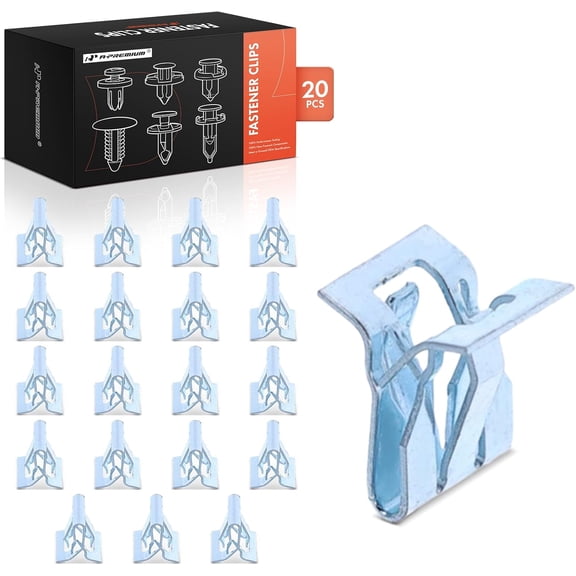 A-Premium 20PCS Steel Interior Trim Panel Fastener Clips Compatible with Ford F-150, F-350, Focus & Jeep Wrangler, Cherokee & Chrysler 200, Pacifica, Voyager & Dodge Challenger, Dart