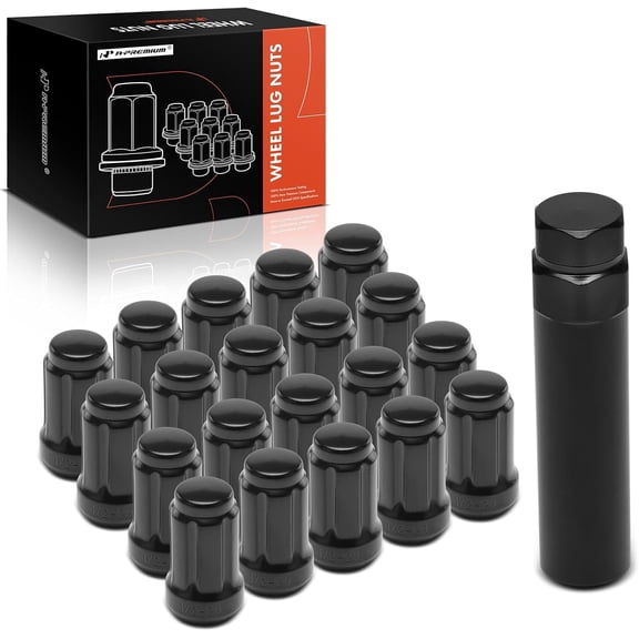 A-Premium 21-PC 1/2 in-20 Wheel Lug Nuts Compatible with Ford F-150, Explorer, Edge, Mustang, Ranger, Flex & Dodge Ram 1500, Charger, Challenger & Lincoln & Chevrolet & Mercury & GMC, Front and Rear
