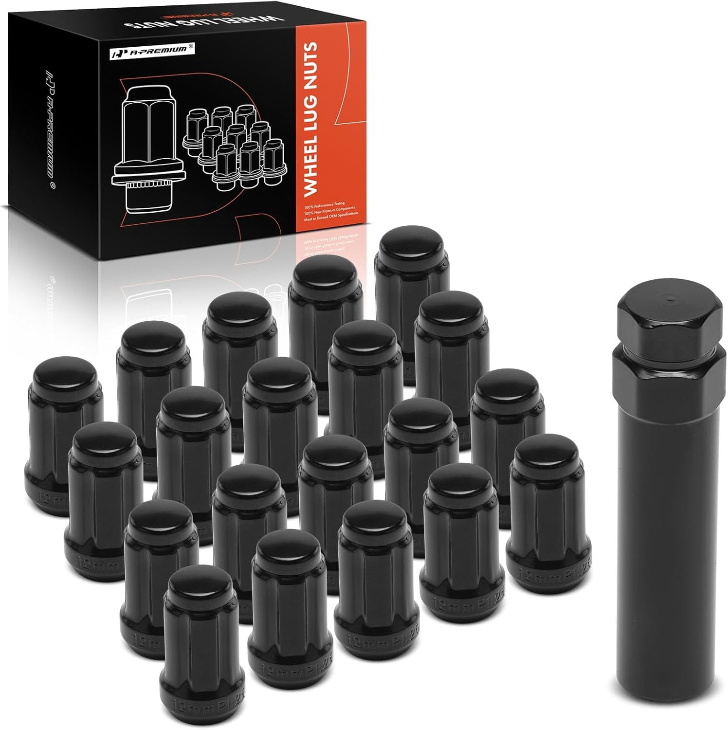 A-Premium 21-PC M12-1.25 Wheel Lug Nuts Compatible with Nissan Altima Rogue Sentra Versa Frontier Murano Pathfinder Maxima Juke Leaf Xterra & Infiniti QX60 Q50 QX50 G37 G20 Front & Rear