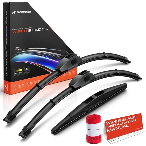 A-Premium 22"/19"/10" Windshield Wiper Blades Compatible with Mazda CX-3 2016-2021 - Front Rear Wipers Blade Set for Hook/RL3 Arm Connector, with Wear Indicator & Towel (Pack of 3)