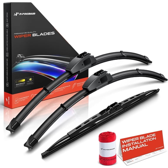 A-Premium 22"/22"/16" Windshield Wiper Blades Compatible with Chevy Suburban 1500 2500 & GMC Yukon Envoy & Cadillac Escalade - Front Rear Wipers Blade Set with Wear Indicator & Towel (Pack of 3)