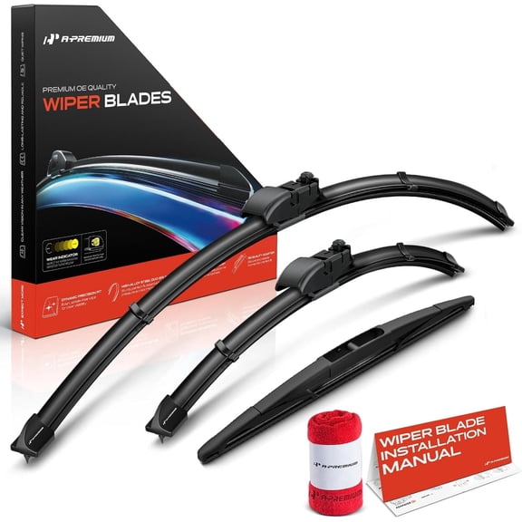A-Premium 26"/16"/12" Windshield Wiper Blades Compatible with Subaru CrossTrek 2018 2019 2020 - Front Rear Wipers Blade Set for Gen2V5/RL3 Arm Connector, with Wear Indicator & Towel (Pack of 3)