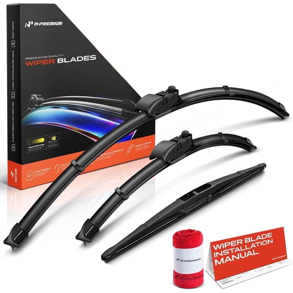 A-Premium 26"/17"/14" Windshield Wiper Blades Compatible with Subaru Forester 2019 2020 2021 2022 2023 2024 - Front Rear Wipers Blade Set for Gen2V5/RL3, with Wear Indicator & Towel (Pack of 3)