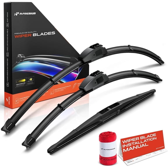 A-Premium 26"/24"/14" Windshield Wiper Blades Compatible with Honda Pilot 2016 2017 2018 2019 2020 2021 2022 - Front Rear Wipers Blade Set for Hook/RL3 (Pack of 3)