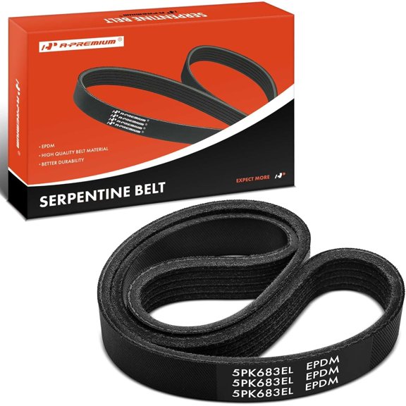 A-Premium 26.89 Inch Air Conditioning Stretch Fit Serpentine Drive Belt Compatible with Ford Focus 2012 2013 2014 L4 2.0L, Installation Tool Required