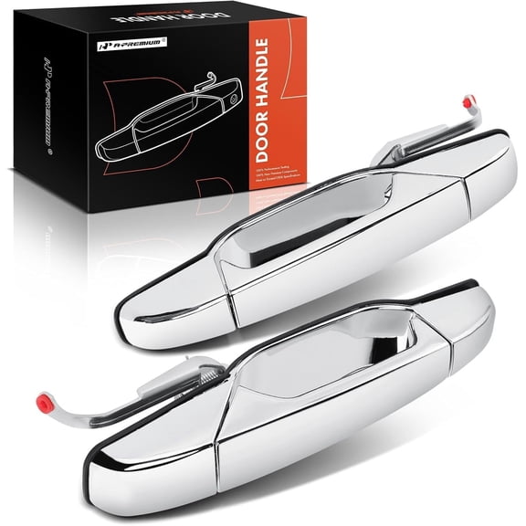 A-Premium 2Pcs Chrome Exterior Door Handle Rear Left Driver & Right Passenger Compatible with 2007 2008 2009 2010 2011 2012 2013 2014 Chevy Silverado 1500 Tahoe Suburban Avalanche & GMC Sierra Yukon