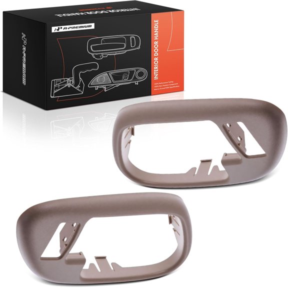 A-Premium 2Pcs Interior Door Handle Bezels Compatible with Chevrolet Tahoe, C1500, C2500, C3500HD, Suburban 1500 & GMC Yukon, C3500, K1500, K2500, K3500 & Cadillac Escalade, Beige, Front Side