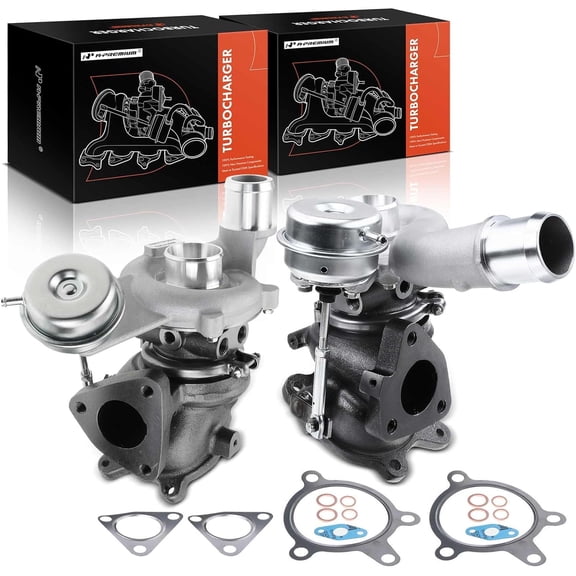 A-Premium 2Pcs Left and Right Complete Turbo Turbocharger Kit with Wastegate Actuator & Gasket Compatible with Ford Explorer Flex Police Interceptor Taurus MKS MKT 3.5L Replace# AA5E-9G438-GD
