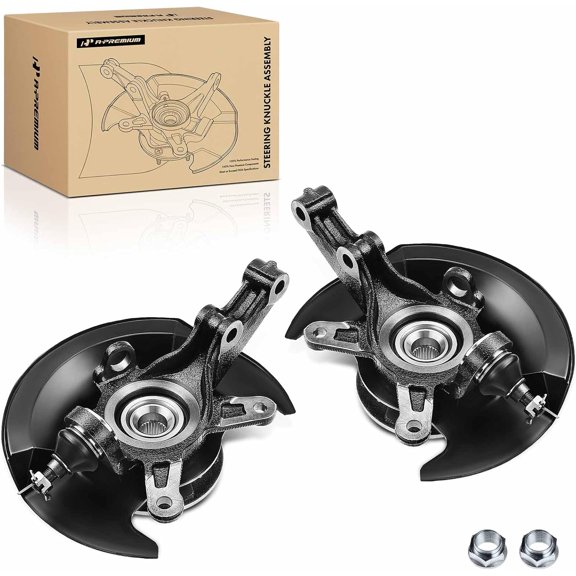 A-Premium 2x Front Left and Right Steering Knuckle Assembly Compatible with Honda Civic 2001 2002, 1.7L, Driver and Passenger Side