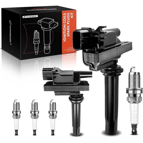 A-Premium 2x Ignition Coil Pack and 4x Iridium Spark Plugs Compatible with Mazda Protege 1999 2000 2001 2002 2003 L4 1.6L