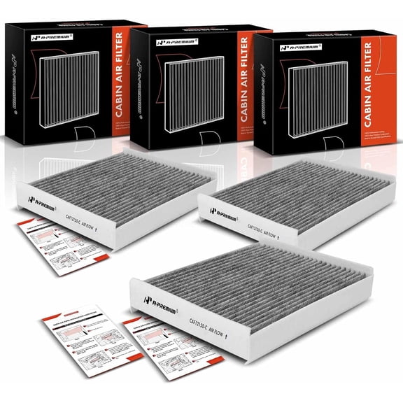 A-Premium 3-PC Cabin Air Filter with Activated Carbon Compatible with Ford & Lincoln - F-150 (15-22), F-250 F-350 F-450 Super Duty (17-22), F-550 Super Duty, Expedition (18-22), Navigator (18-23)