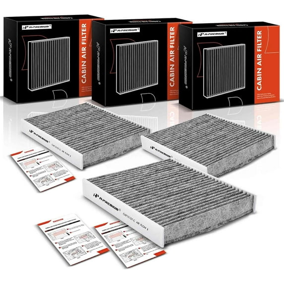 A-Premium 3-PC Cabin Air Filter with Activated Carbon Compatible with Lexus, Toyota, Mazda Models - Avalon, Camry, Highlander, Corolla, RAV4, Prius, ES300h, NX250, RX350, RX450h