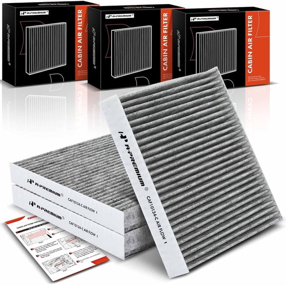 A-Premium 3-PC Cabin Air Filter with Activated Carbon Compatible with Honda & Acura - Civic, CR-V, CRV, Accord, Odyssey, CSX, ILX, MDX, RDX, TLX