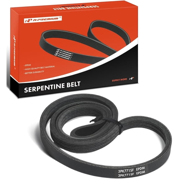 A-Premium 30.35 Inch Stretch Fit Serpentine Belt Compatible with Hyundai, Kia Car - Sonata 2015-2019, Optima 2016-2020, Sorento, Santa Fe Sport, Tucson, Gas, 3mm Zip Tie Required for Installation