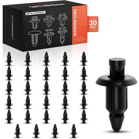 A-Premium 30 PCS Nylon Bumper Car Retainer Fastener Push Pin Clips with Drive Pin Compatible with Nissan Altima Sentra Versa Frontier Murano Maxima Armada Juke 370Z Cube GT-R Almera - for 6mm