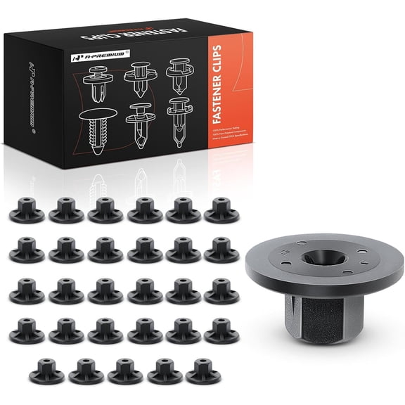 A-Premium 30-Pack Nylon Fender Liner Nut Car Retainer Fastener Push Pin Clips Compatible with VW Jetta, Passat, Golf, Tiguan, Beetle, Atlas, Touareg, Audi A4, Q7, A5, Q3, A7, A8, Q8, Porsche Cayenne