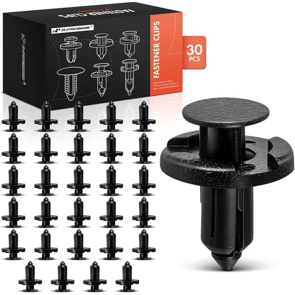 A-Premium Nylon Bumper & Radiator Support Retainer Clips Rivet Fasteners - 30Pcs Compatible with Nissan Altima Sentra Versa Murano Maxima Titan Juke Leaf NV1500 Quest 370Z Infiniti Q50 QX80 QX50 Q60