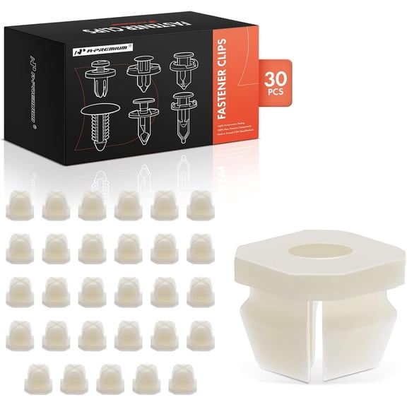 A-Premium 7.9mm Nylon Car Retainer Fastener Push Pin Clip 30-Pack 1.06oz Compatible with Chevrolet Silverado Equinox Malibu Traverse Venture Impala GMC Sierra Buick Cadillac Pontiac Oldsmobile