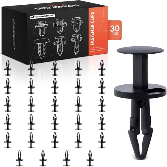 A-Premium 6.5mm Nylon Car Retainer Fastener Push Pin Clips 30-Pack 2.08oz Compatible with Ford F-150 Explorer Escape Fusion Focus Mustang Ram 1500 Jeep Grand Cherokee Dodge Lincoln Chrysler