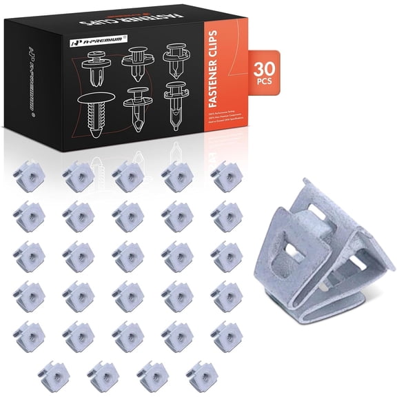 A-Premium 30 PCS Zinc Radiator Grille Panel Push Nut Retainer Clips Compatible with Jeep Grand Cherokee, Wrangler, Gladiator & Dodge Durango & Chrysler Pacifica, Voyager - for 10mm Hole