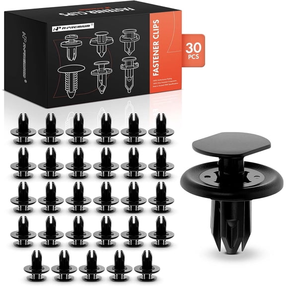 A-Premium 2.46oz 8mm Nylon Bumper Cover & Fender Liner Car Retainer Fastener Push Pin Clips 30-Pack Compatible with Mazda CX-5 2013-2014/2017 3 2013-2018 6 2014-2017 CX-9 2012-2018 CX-3 2 MX-5 Miata