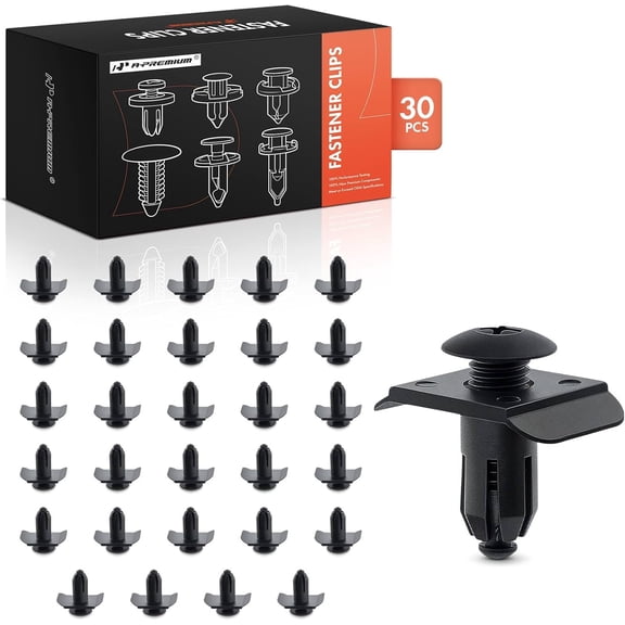 A-Premium 30 PCS Nylon Bumper Cover Car Retainer Fastener Push Pin Clipscrew-Type Compatible with Mazda 3 2010-2013 CX-9 MX-5 Miata RX-8 626 929 Miata MPV MX-6 Protege Protege5 RX-7 - for 10mm