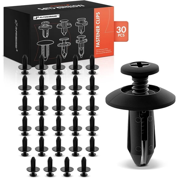 A-Premium 30PCS Nylon Retainer Clip Fasteners Compatible with Ford Explorer, Edge, Mustang, Taurus X, Expedition, Flex & Lincoln MKX, Navigator, MKS, MKT & Mercury Sable - for 6.4mm Hole