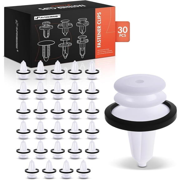 A-Premium 30PCS Nylon Retainer Clip Fasteners Compatible with Ford F-150, F-250, F-350, Explorer, Escape, Fusion, Focus, Edge, Transit Connect, Taurus & Lincoln MKZ & Tesla & Mercury - for 9mm Hole