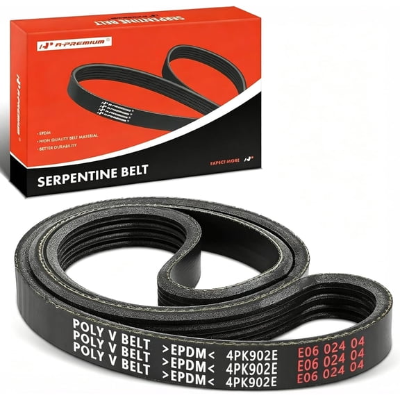 A-Premium Stretch Fit Air Conditioning Serpentine Belt 4-Rib 35.51 In | Compatible with GMC Sierra 1500, Yukon, Canyon & Cadillac Escalade ESV & Ford Transit Connect & Hummer H2 & Isuzu NPR