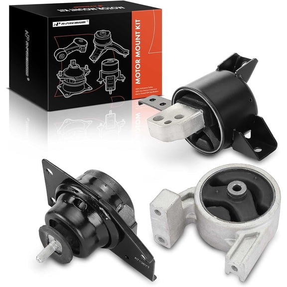 A-Premium 3PCS Engine Motor Mount and Transmission Mount Kit Compatible with Hyundai Accent 2006-2011 & Kia Rio 2006-2011 Rio5 2006-2011 1.6L Automatic Transmission Replace# 219301G160 218301G000