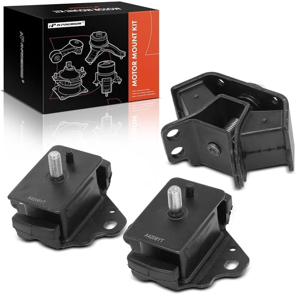 A-Premium 3PCS Engine Motor Mount and Transmission Mount Kit Compatible with Toyota Tacoma 1995-1997, 4Runner 1996-2000, 2.4L 2.7L, RWD, Automatic Transmission Only, Replace# 1237142020