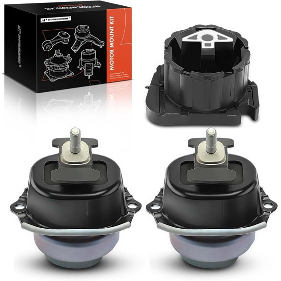 A-Premium 3PCS Engine Motor Mount and Transmission Mount Set Compatible with BMW E70 Series X5 2007-2018 E71 Series X6 2009-2019 L6 3.0L Automatic Transmission AWD Replace# 22116780259 22316864675