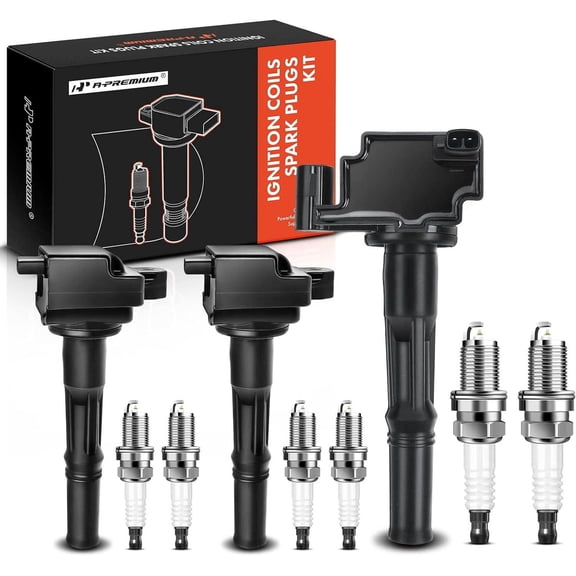 A-Premium 3x (Black) Ignition Coil Pack and 6x Iridium Spark Plugs Compatible with Toyota Tacoma 1995-2004, Tundra 2000-2004, 4Runner 1996-2002, V6 3.4L