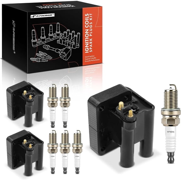 A-Premium 3x Ignition Coil Pack and 6x Iridium Spark Plugs Compatible with Dodge Stealth 1991-1996 & Mitsubishi 3000GT 1991-1999, Diamante 1992-1995, Montero 1995-1996, 3.0L