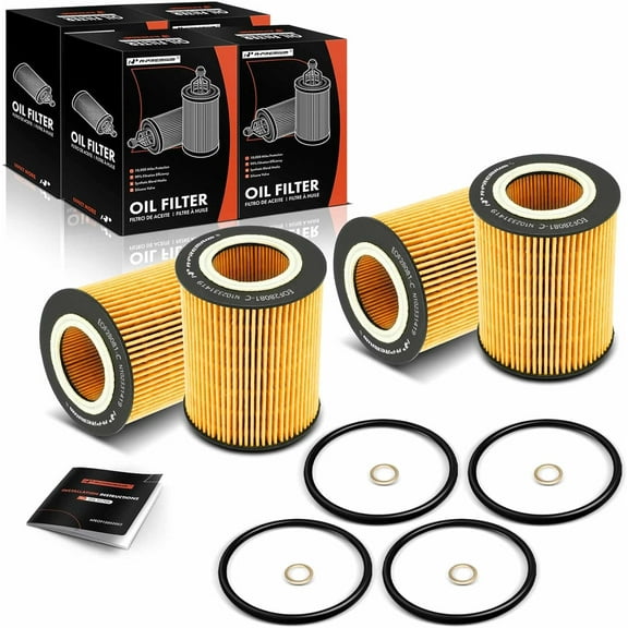 A-Premium 4-PC 10K Miles Protection Oil Filter Compatible with BMW 320i, 323Ci, 323i, 323is, 325Ci, 325i, 325xi, 328Ci, 328i, 328is, 330Ci, 330i, 330xi, X5, 525i, 525xi, 528i, 530i, 530xi & Ford GT